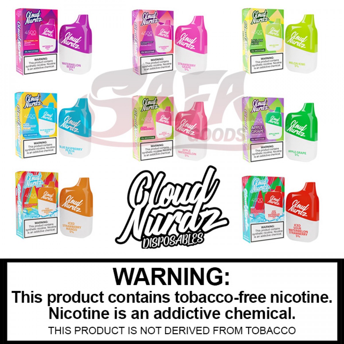 Cloud Nurdz [Tobacco-Free Nicotine] Disposables [4500 PUFFS] 10PC