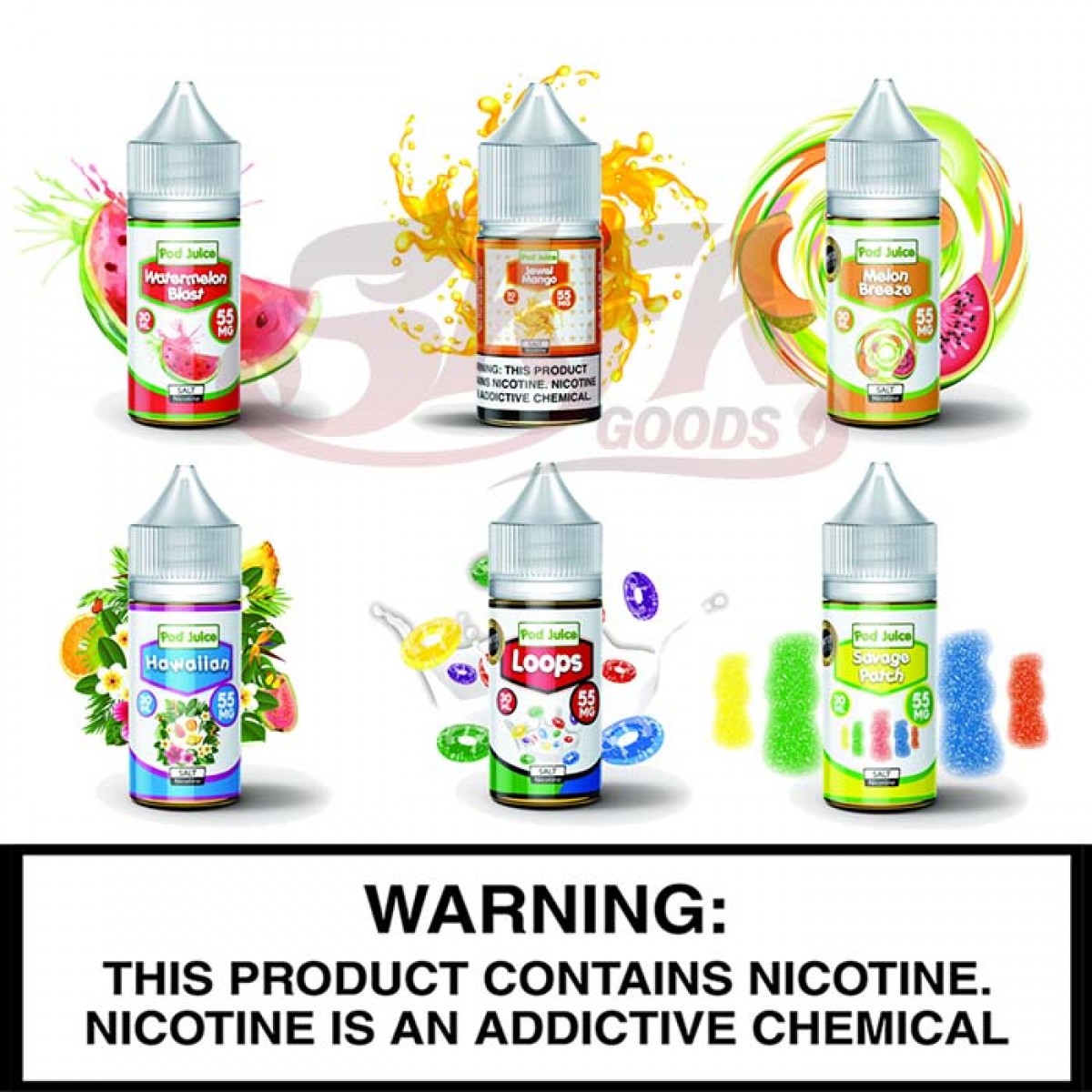 Pod Juice Tobacco-Free | 55mg Salt Nic | 30mL Bottles